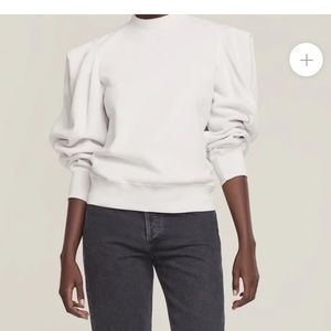 AGOLDE FOLDED SLEEVE SWEATSHIRT PAPER MACHE